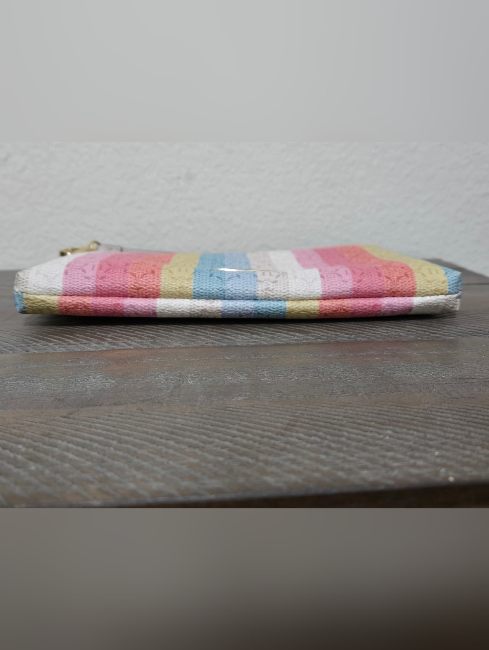 Nanette Lepore Wristlet Logo Summer Stripe Multi Pastel Colors Pouch Wallet - Picture 5 of 15